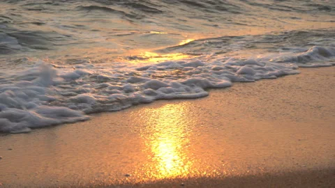 Sea Waves On The Sand Close-Up Stock Footage 104449081