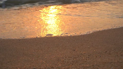 Sea Waves On The Sand Close-Up Stock Footage 104449181