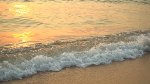 Sea Waves On The Sand Close-Up Slow Motion Stock Footage 104067539