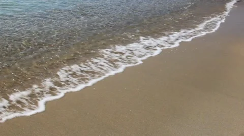 Sea waves on the sand coast Stock Footage 40951274