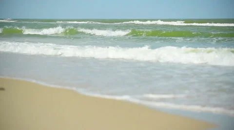 Sea waves on sandy beach Stock Footage 42190111