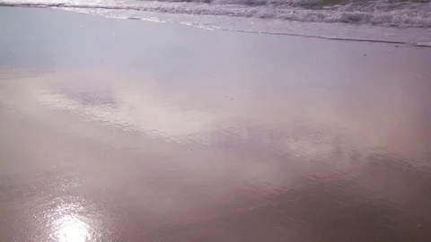 Sea Waves on Sandy Beach Stock Footage 80038495