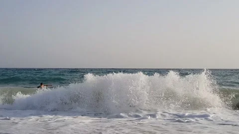 Sea waves on a sandy beach Stock Footage 194951857