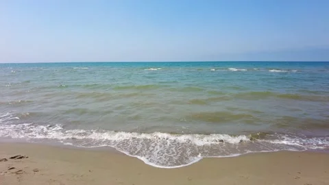 Sea waves on sandy beach foreshore Stock Footage 193731246