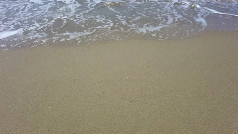 Sea waves on sandy beach foreshore Stock Footage 193737148