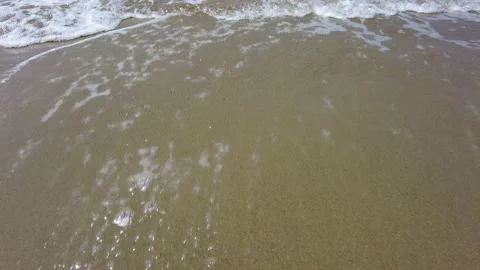 Sea waves on sandy beach foreshore Stock Footage 193739748
