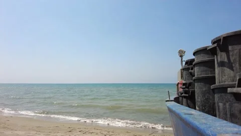 Sea waves on sandy beach foreshore Stock Footage 193741847