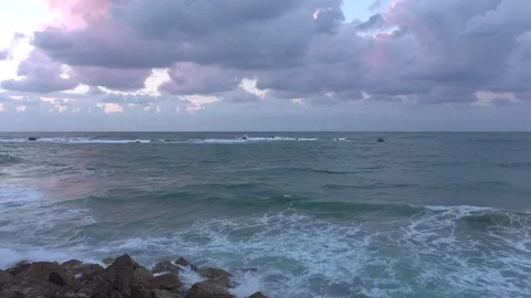 Sea, waves, sea waves, clouds, nature Stock Footage 76244854