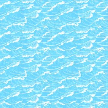 Sea waves seamless pattern. Stock Illustration