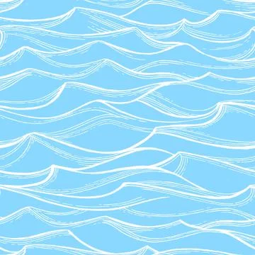 Sea waves seamless pattern. Stock Illustration