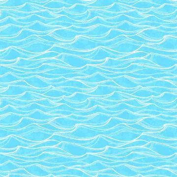 Sea waves seamless pattern. Stock Illustration