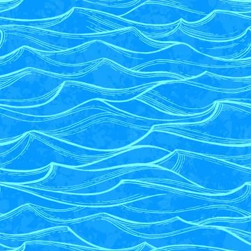 Sea waves seamless pattern. Stock Illustration