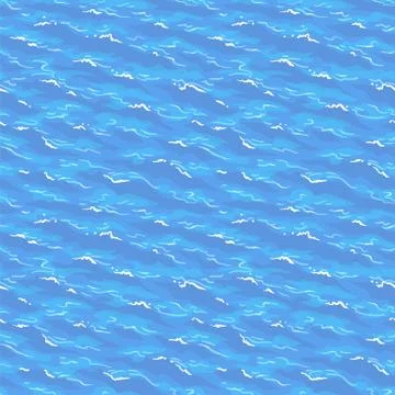Sea waves seamless pattern. Stock Illustration