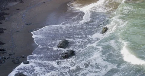Sea waves on seashore at beach Stock Footage 101210699