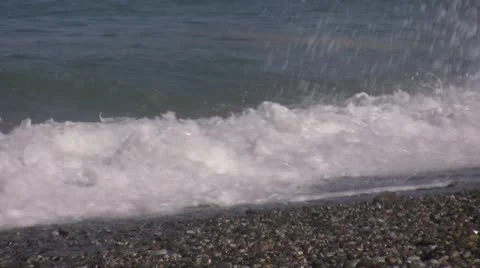 Sea waves on seaside Stock Footage 10576746