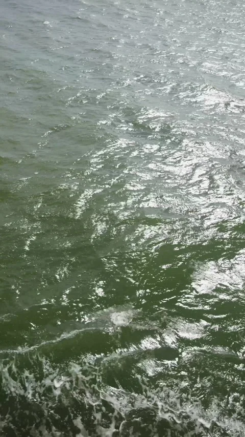 Sea waves seen from the ship's deck Stock Footage 345483308