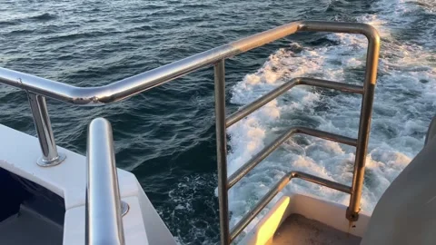 Sea Waves from Ship Deck (Slow Motion) Stock Footage 295209723