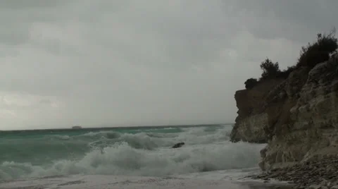 Sea waves at shore Stock Footage 33067786