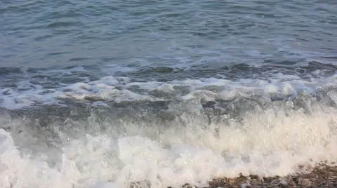 Sea waves on the shore Stock Footage 49128668