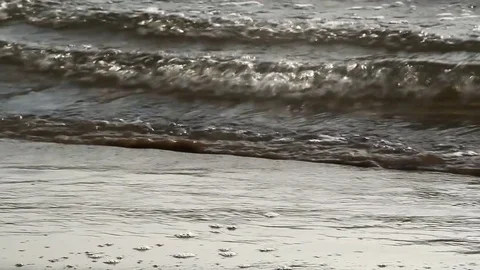 Sea Waves on the shoreline Stock Footage 71124630