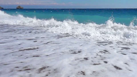 Sea waves, slow motion Stock Footage 82350208