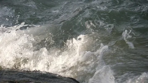 Sea waves slow motion Stock Footage 84160583