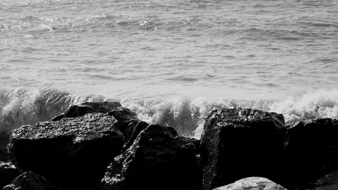 Sea waves slow motion Stock Footage 95151762