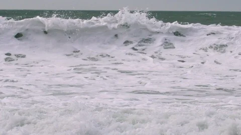 Sea with Waves in slow motion Stock Footage 112749393