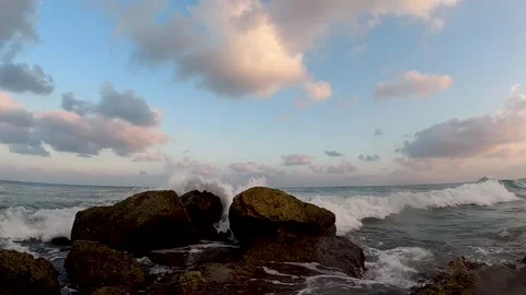 Sea waves slow motion Stock Footage