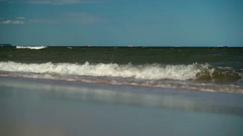 Sea waves slow motion Stock Footage 158515696