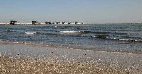 Sea waves in Sottomarina Stock Footage 105256132