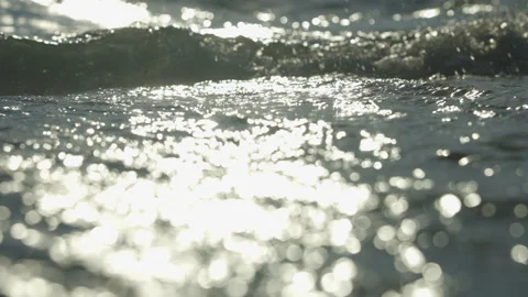 Sea waves splashing in the evening Stock Footage 212801194