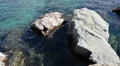 Sea waves splashing on the reefs in the Mediterranean sea HD Footage