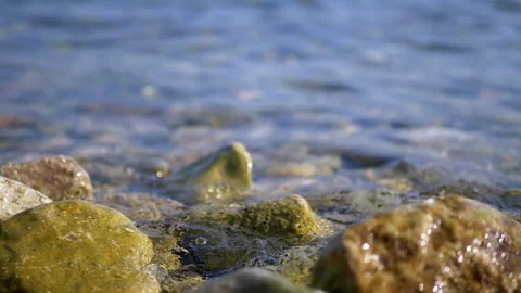 Sea Waves Splashing on Rocks Stock Footage 293247577