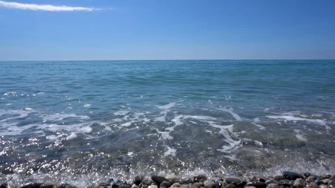 Sea waves on a stony beach. Close up Stock Footage 109560622