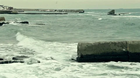 Sea waves, storm 스톡 동영상 55425226