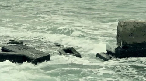 Sea waves, storm 스톡 동영상 55425249