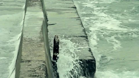 Sea waves, storm Stock Footage 55425349