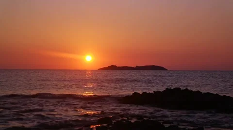 Sea waves at sunrise at Turkish Mediterranean sea Stock Footage 59777150