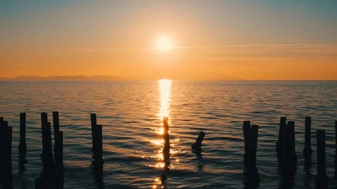 Sea waves at sunset. 4k Stock Footage 125294582