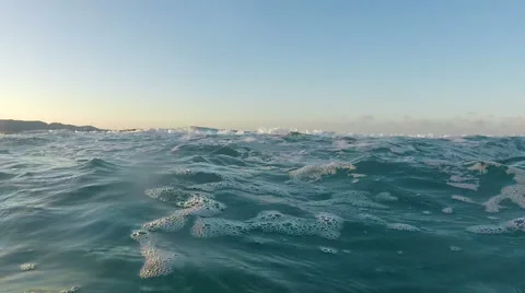 Sea waves at sunset Stock Footage 48718556