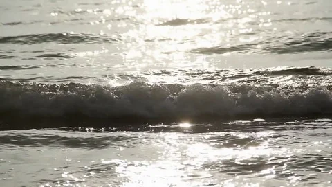 Sea Waves in Sunset Stock Footage 71126049