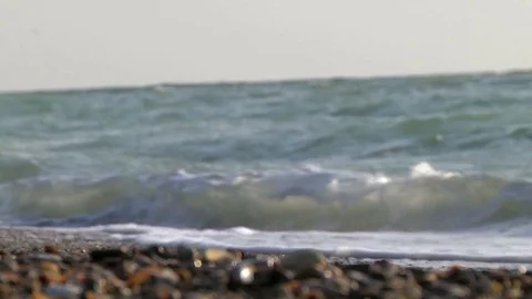 Sea waves at sunset Stock Footage 71656582