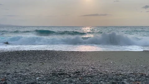 Sea waves at sunset Stock Footage 250659090