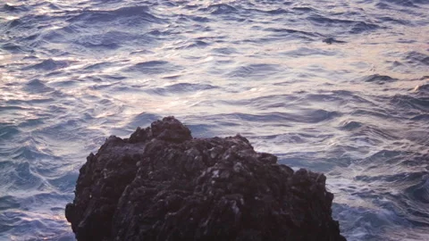 Sea Waves in Sunset Light Video stock 120332409