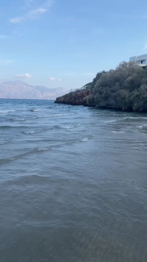 Sea Waves. Sunset on the seashore. Vertical video  Stock Footage 287335618