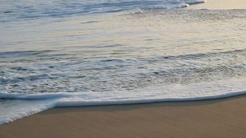 Sea Waves - Sunset Uprush washes onto golden sand Vídeos de archivo 244686159