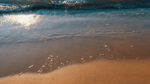 Sea waves at sunset.4k. slowmotion Stock Footage 125208585