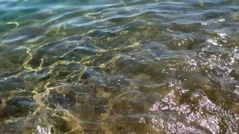 Sea waves surface, beach, beautiful sea side, summer beach  Stock Footage 317408838