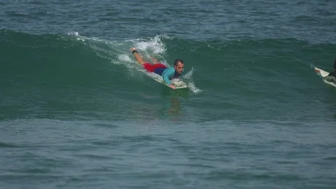 Sea waves surfer man Stock Footage 71023873